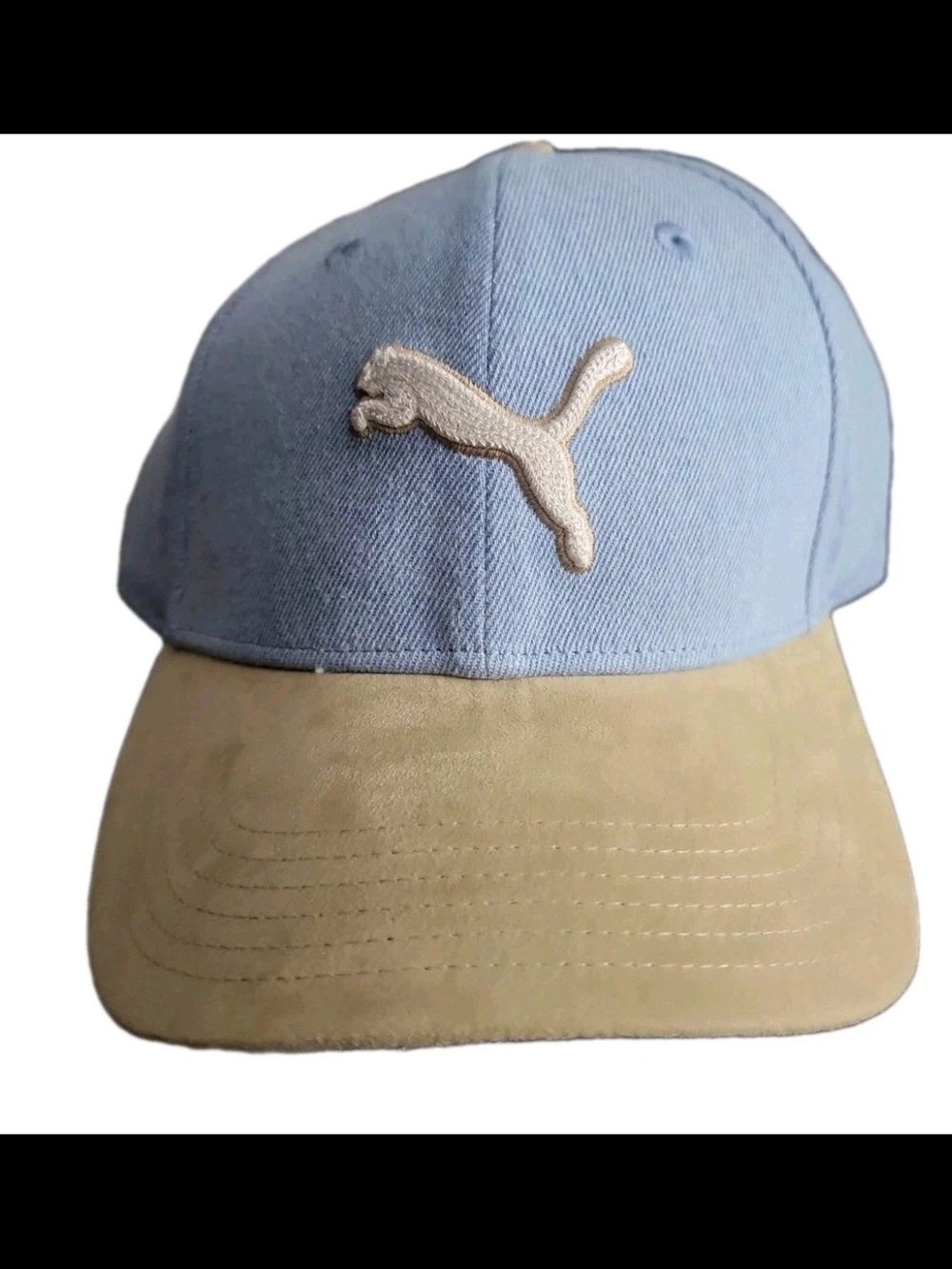 Puma Men's Baseball Cap - Blue/Tan with White  Logo- Snap Back    One Size